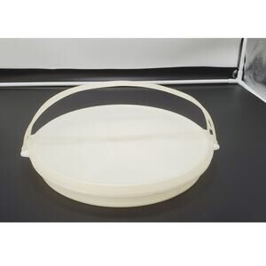Tupperware #405-9 Sheer Divided Party Tray w/ Clear Seal Lid & Handle ~ 12 Inch